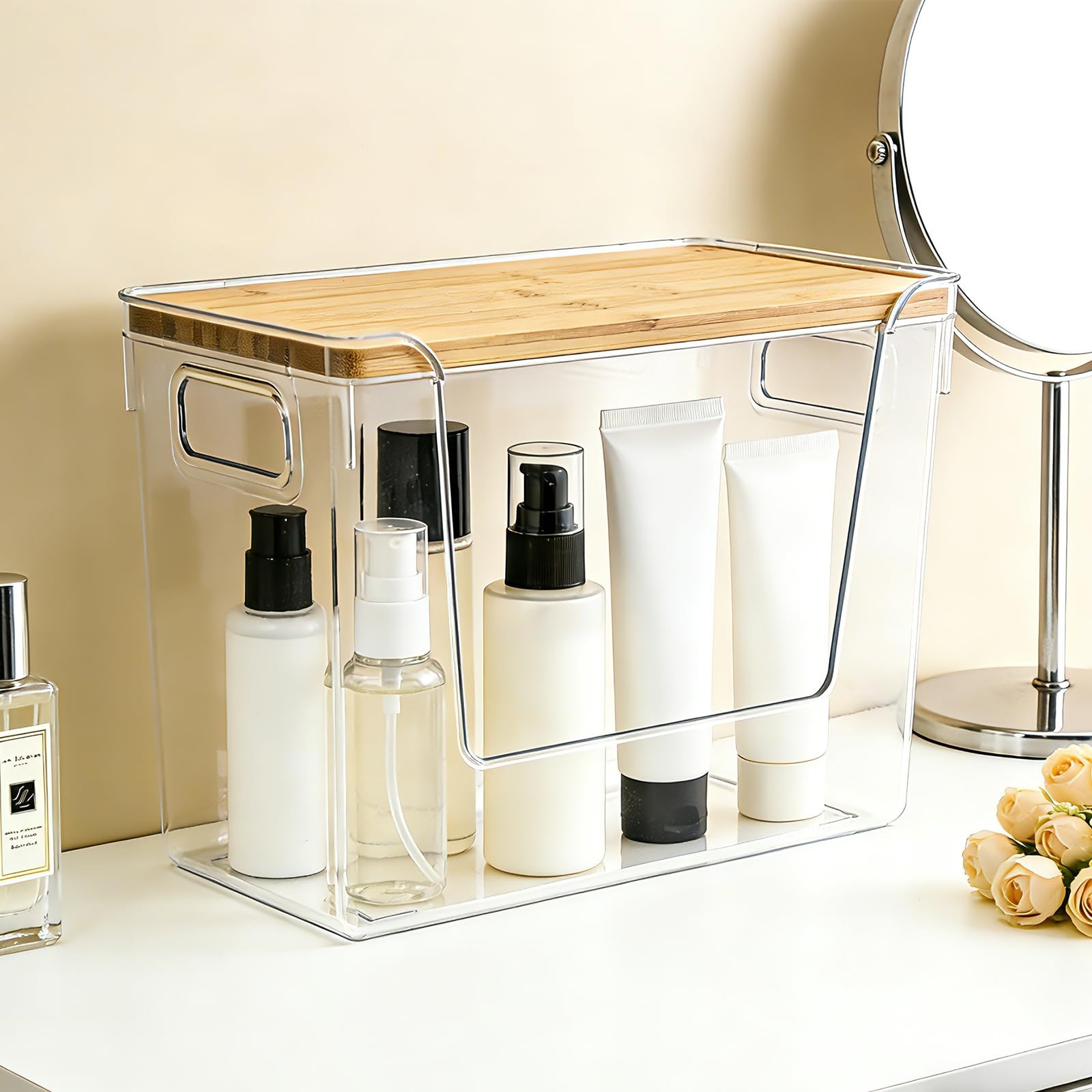 Hiziwimi 2 Set Pantry Organizers and Storage – Stackable 2 Pack, Clear