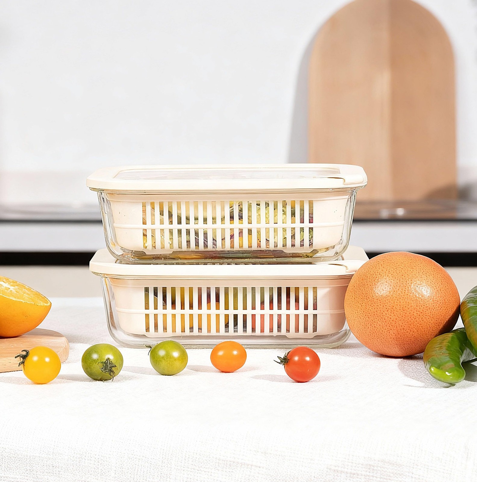 Glass Food Storage Containers with Glass Lids, Microwave Safe Food Container …