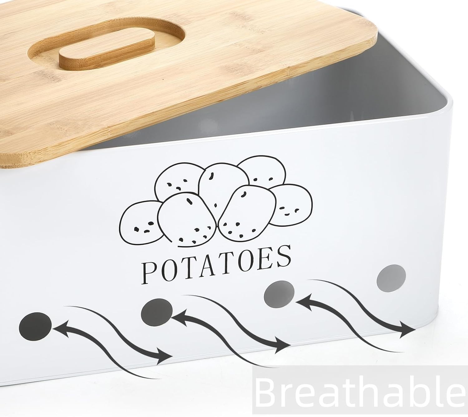 Beautifully Designed Kitchen Storage Set – 3 Bins for Potatoes, Onions & Garlic