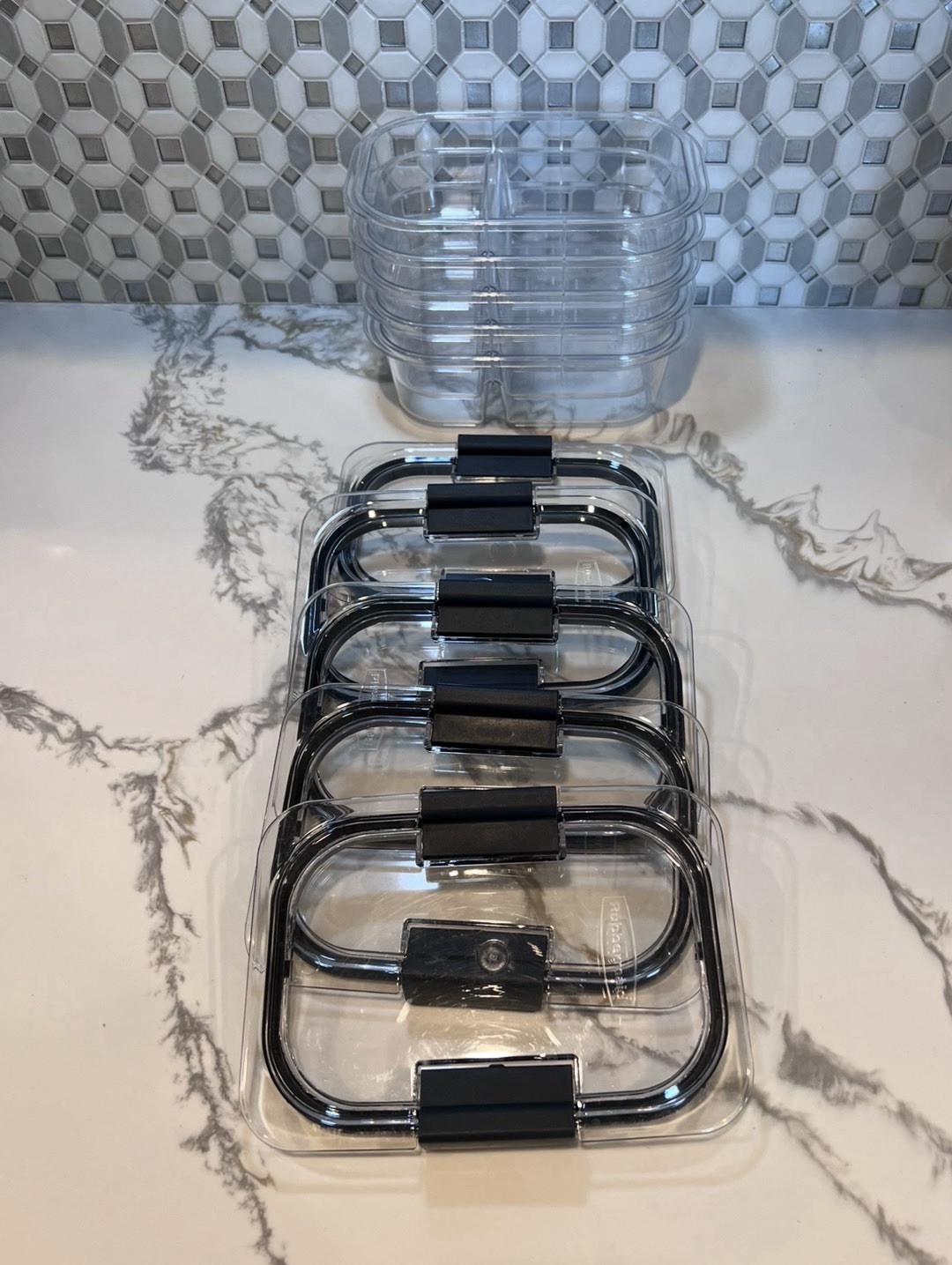 Rubbermaid 5pk 2.85 cup Brilliance Meal Prep Containers, 2-Compartment Food