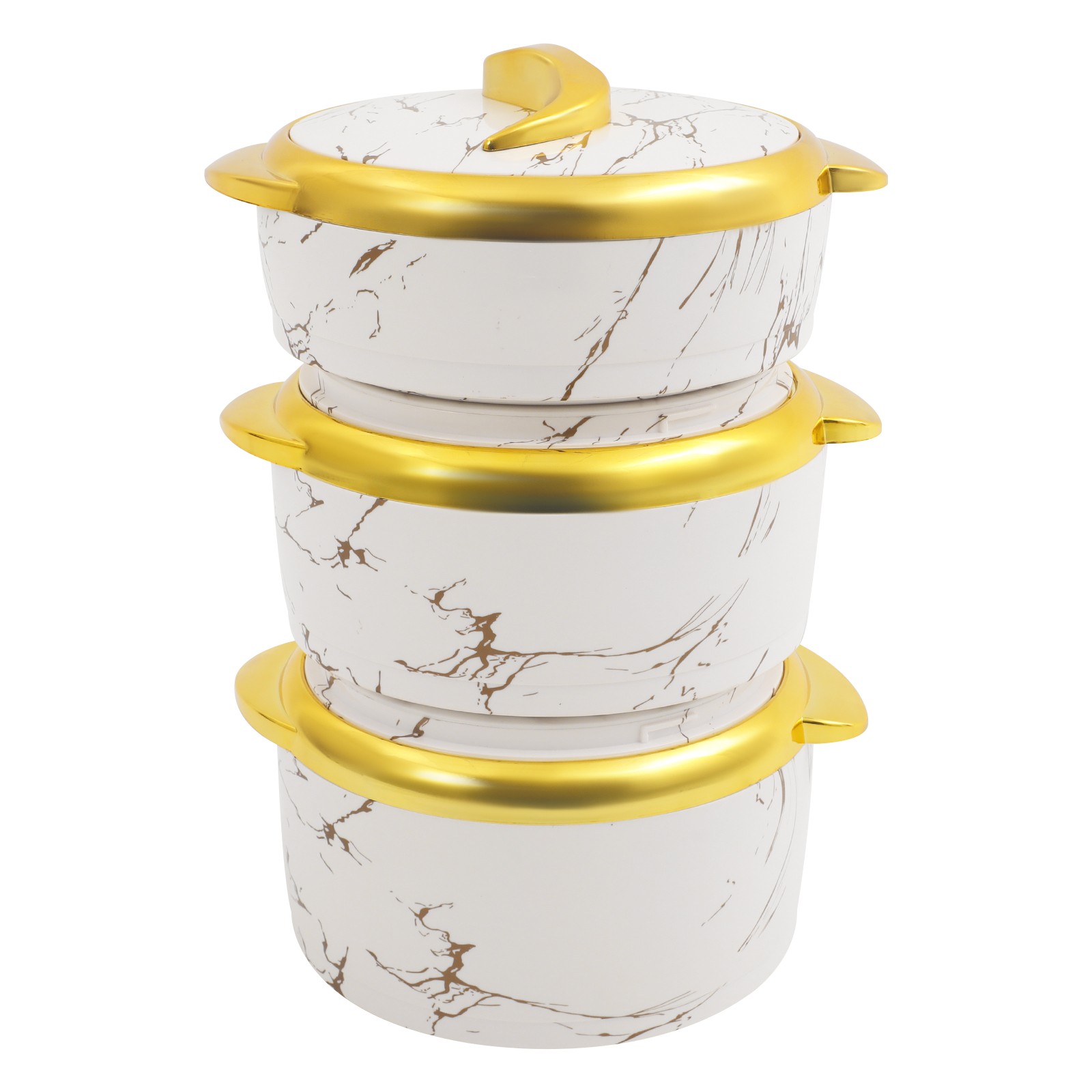 3-Piece Thermal Dish Set with Lids Insulated Stainless Steel Food Container