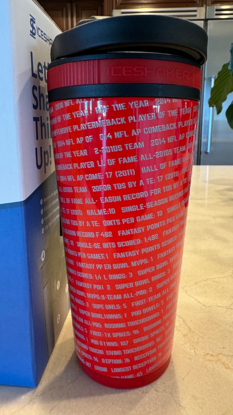 Autographed Ice Shaker 26 Oz. Red Gronk 87 Flex Bottle Limited Edition NEW