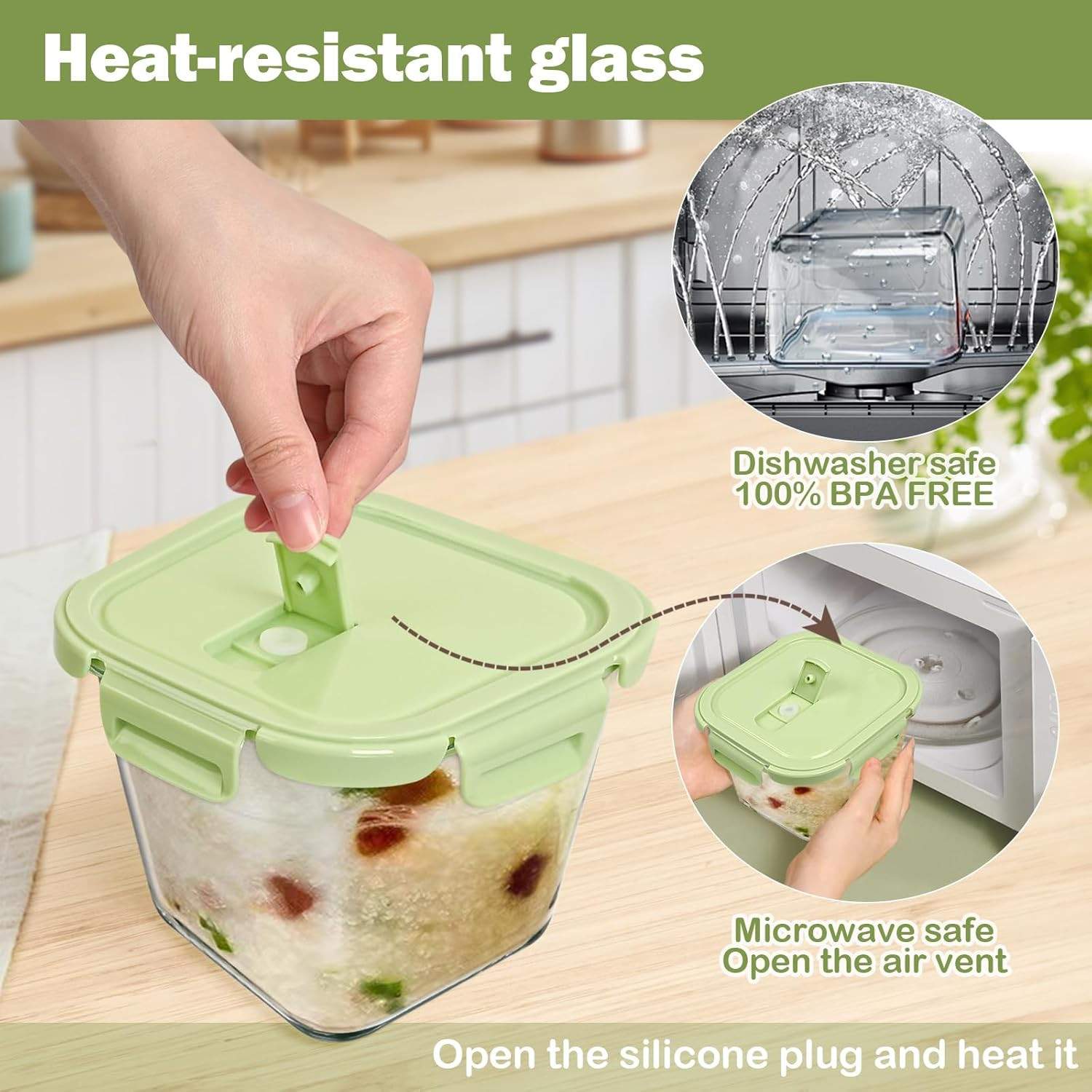 Glass Soup Containers with Lids 32Oz – Borosilicate Glass Storage Containers 4 C
