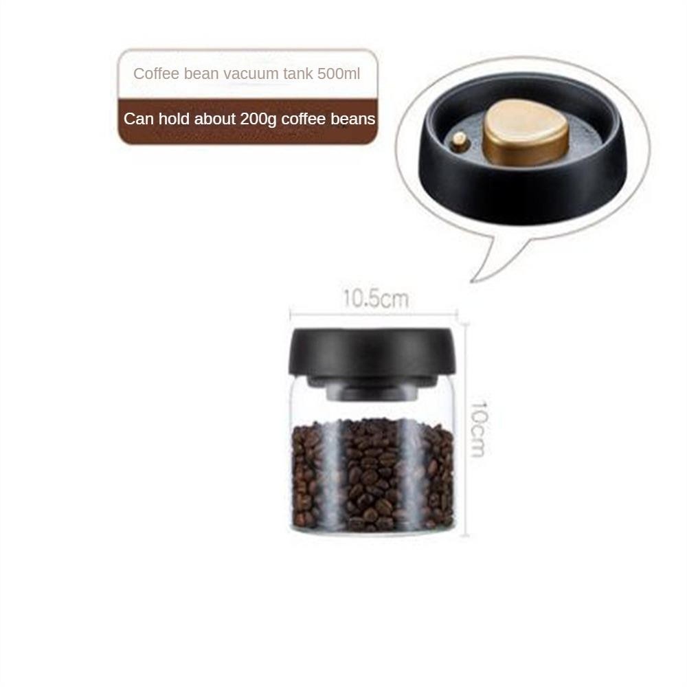 1pc Coffee Beans Vacuum Sealed Tank Household Glass Food Storage Tank for Moistu