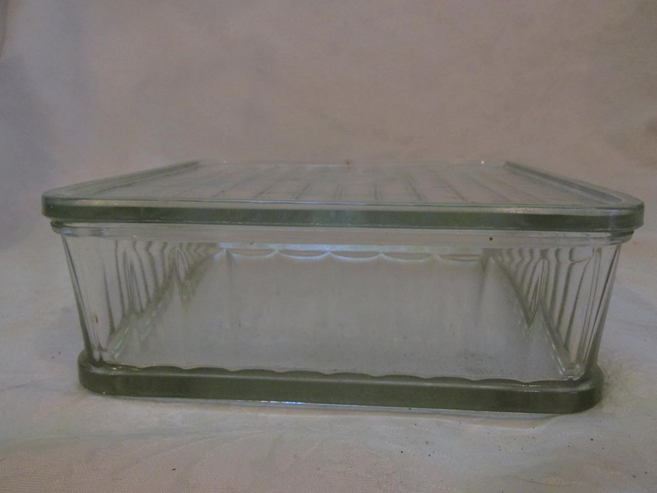 Vintage GE General Electric 8-1/2″ Sq Clear Refrigerator Dish w/Lid – EXC Cond