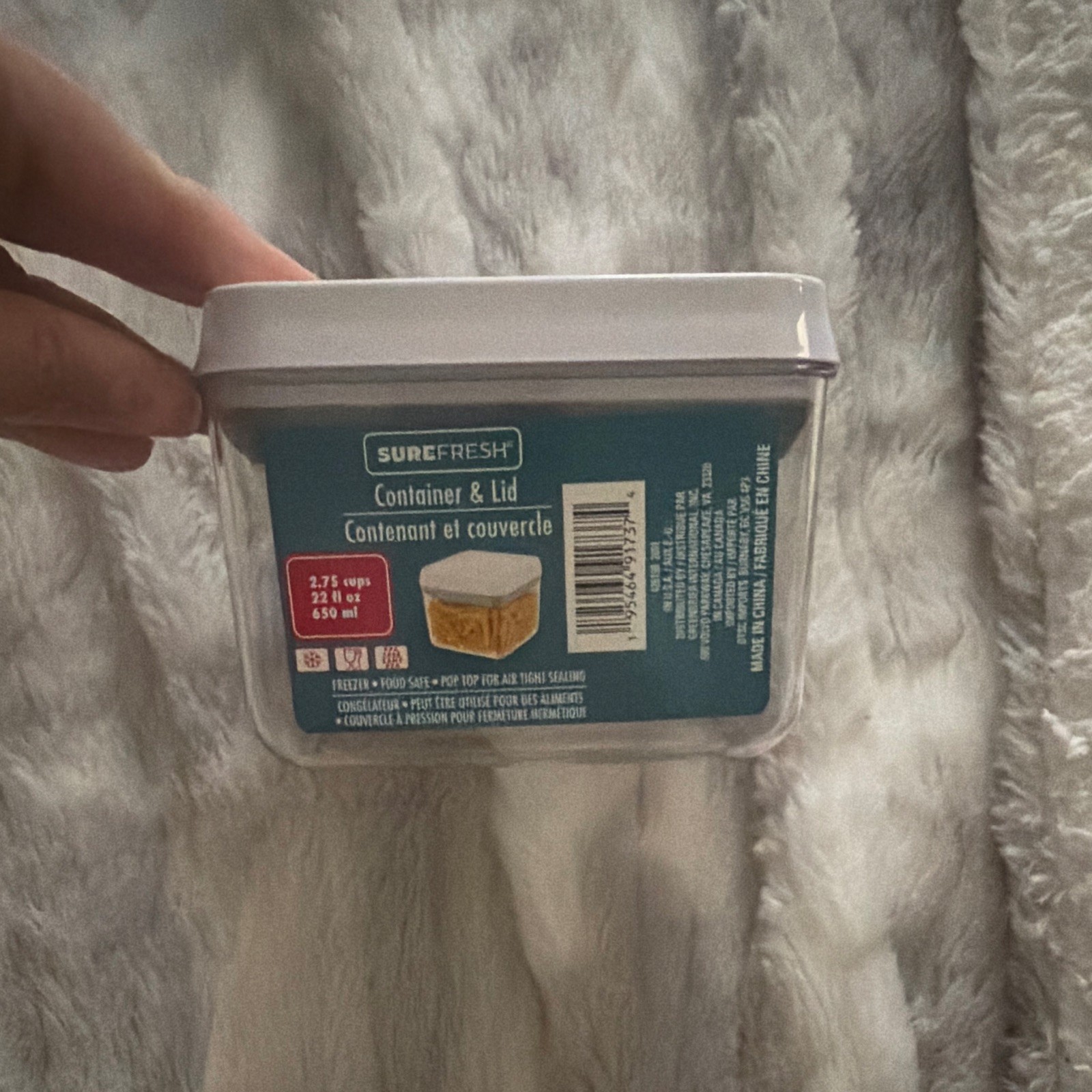 SureFresh 2.75 Plastic Snack Container, pop top for air tight sealing