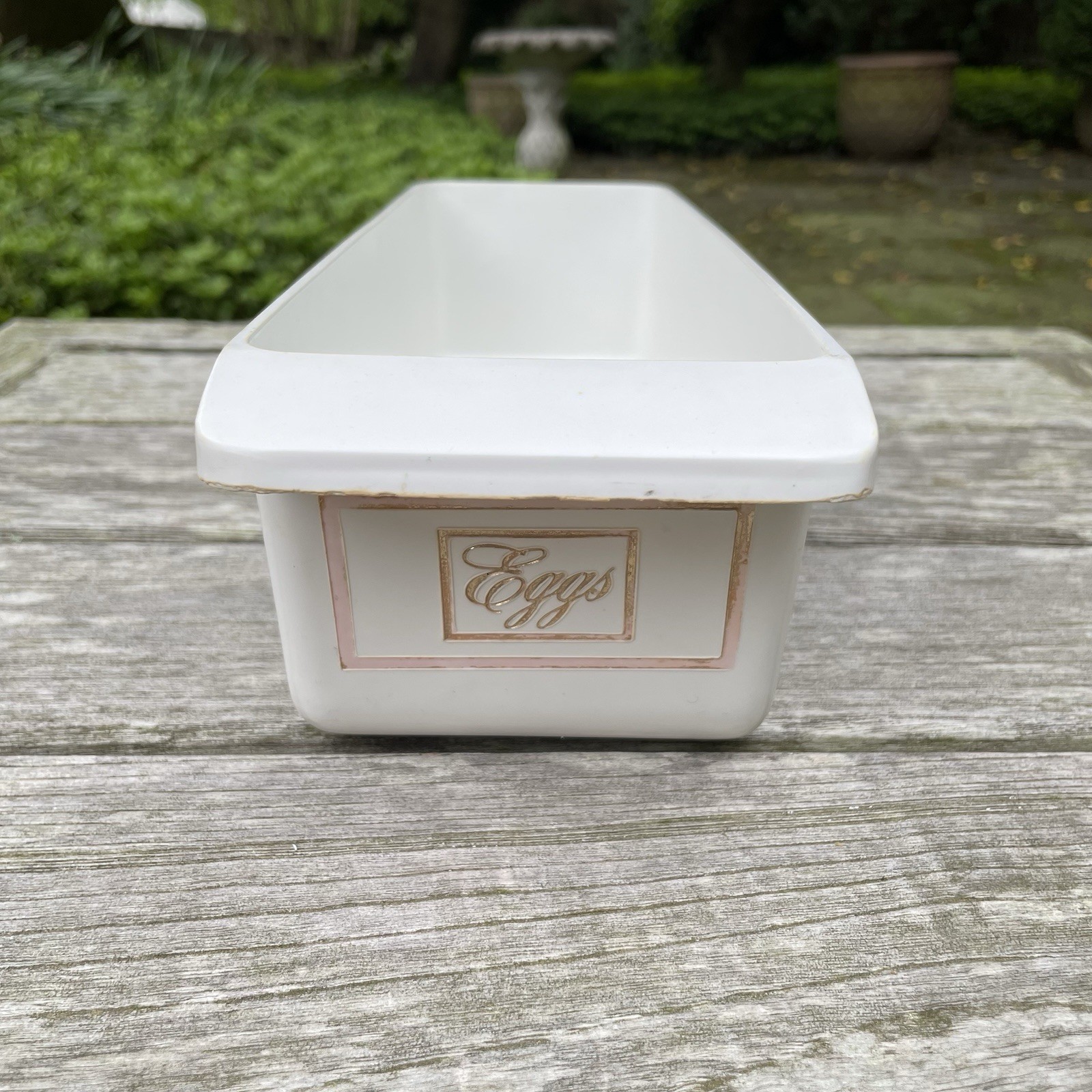 Vintage Refrigerator Bin Storage Tray MCM Plastic Egg Holder White 1970s