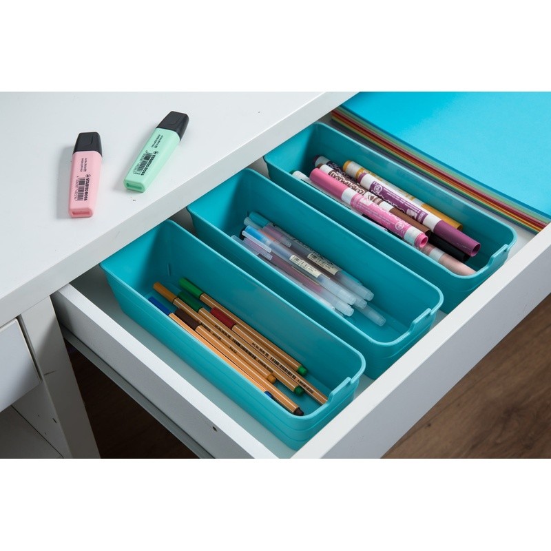 Set of 3 Flexible Drawer Organizers Dishwasher Safe Stackable Storage Trays New