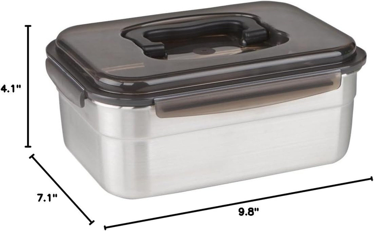 STENCOC 3L Stainless Steel Airtight Food Storage Container with Handle