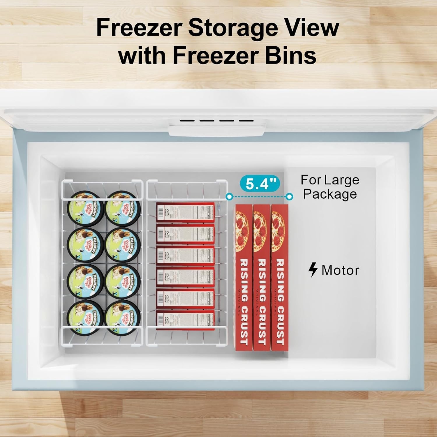 Deep Freezer Organizer Bins – Fits 7 Cu.Ft Chest Freezer, 8 Pack Stackable Wire