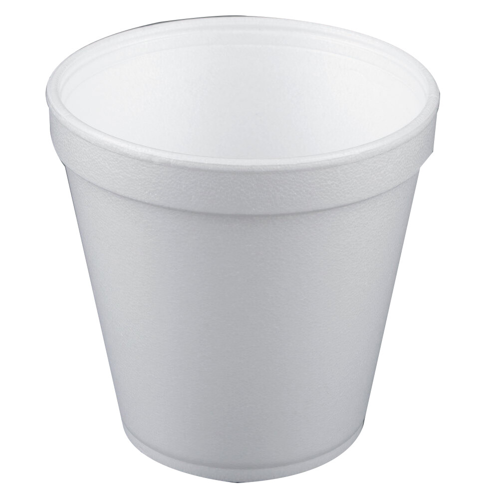 Dart Foam Squat Bowl Round Food Container White, 16 oz. | 500/Case