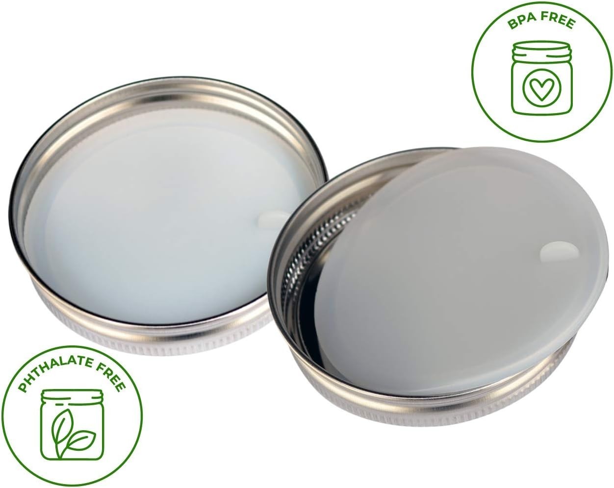 Leak Proof Platinum Silicone Sealing Lid Inserts/Liners for Mason Jars 10 Pac…