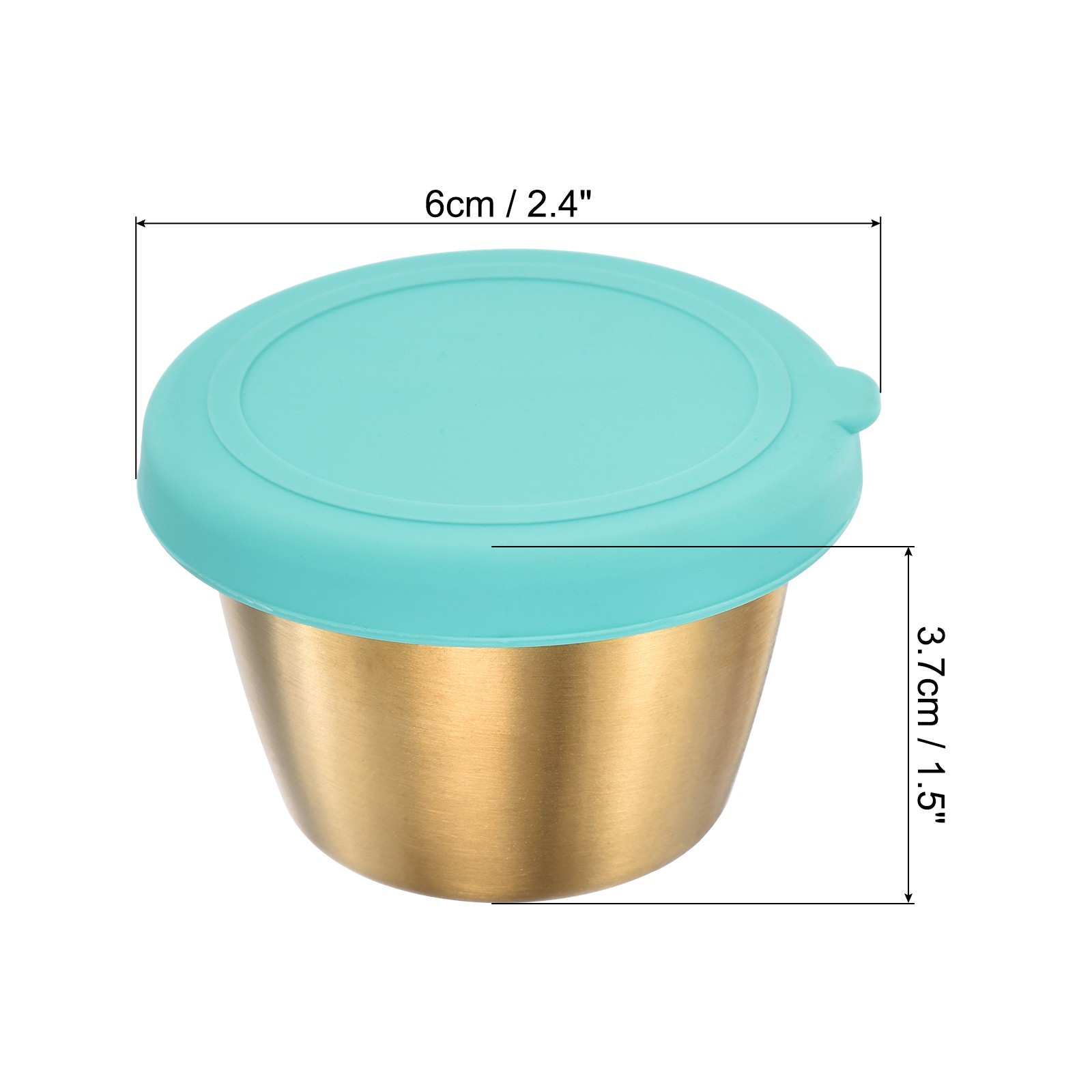 3pcs Condiment Cups Containers with Lid 2.4oz Salad Dressing Container Sky Blue