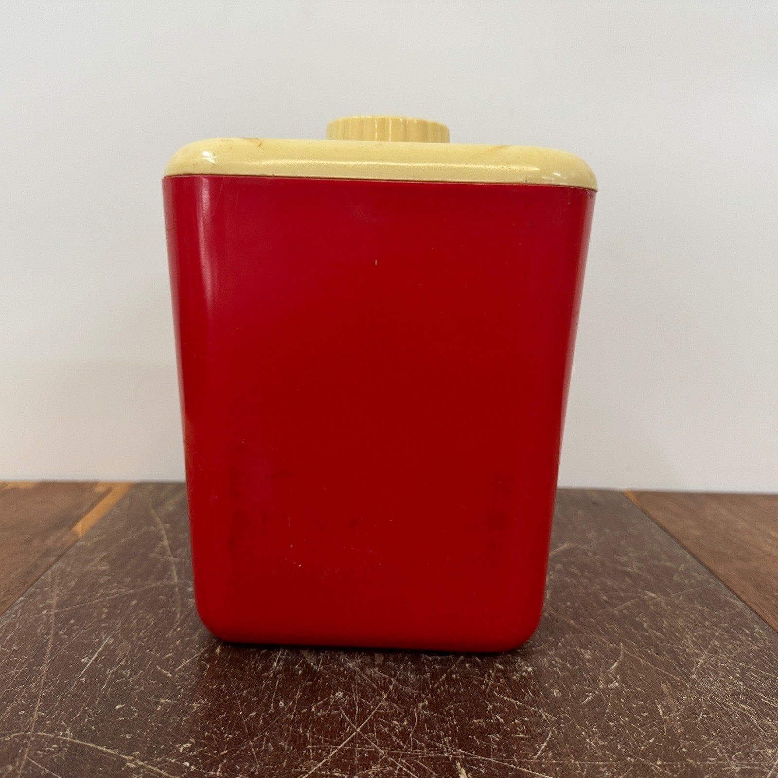Vintage Retro Plastic Red White Cream SUGAR Canister