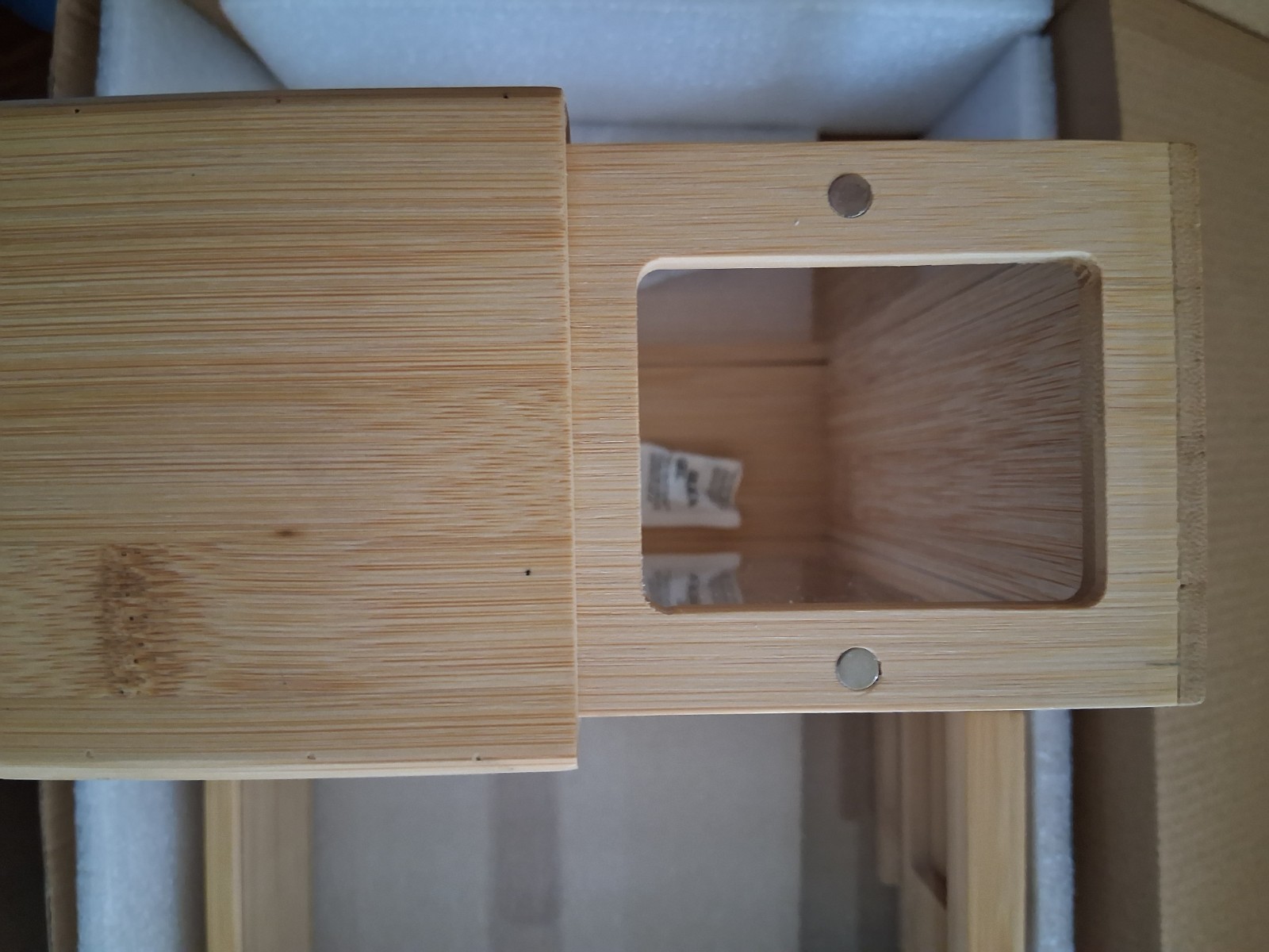 Apt 1101 Pair Of Bamboo Food Dispensers With Acrylic/plastic See Through Sides.