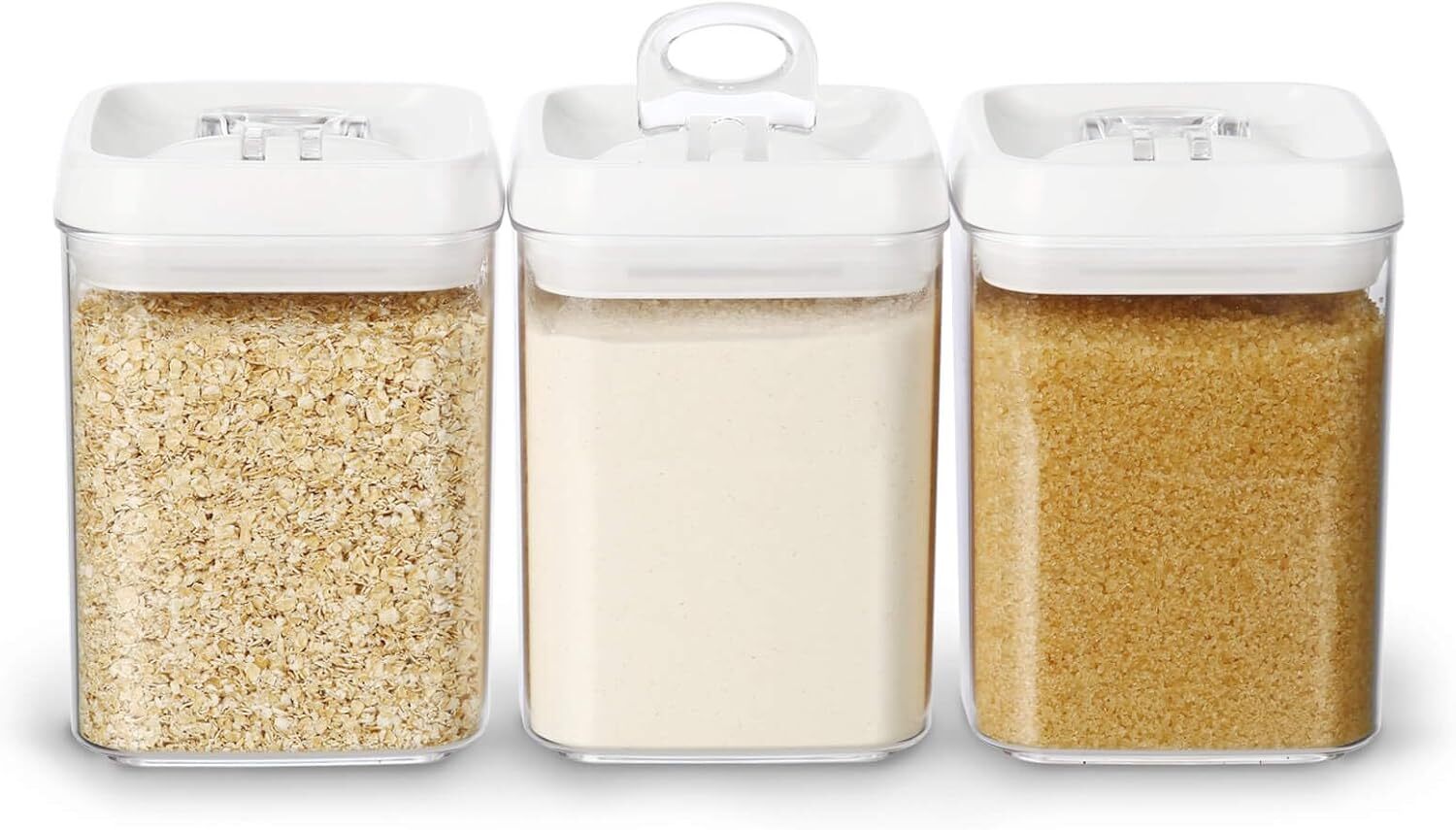 Food Storage Box for Rice Sugar Flour Protein Powder, Kitchen Pantry Organizer