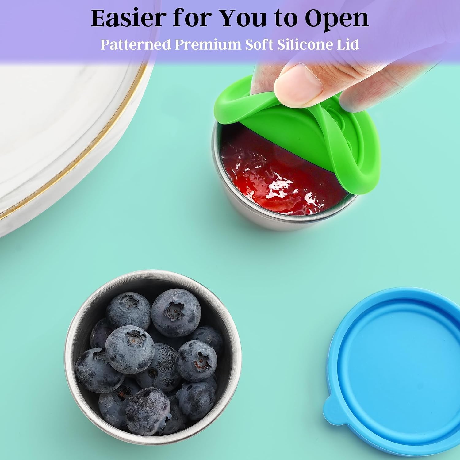 6×1.6 Oz Salad Dressing Containers With Lids, Small Leakproof Reusable Stainl…