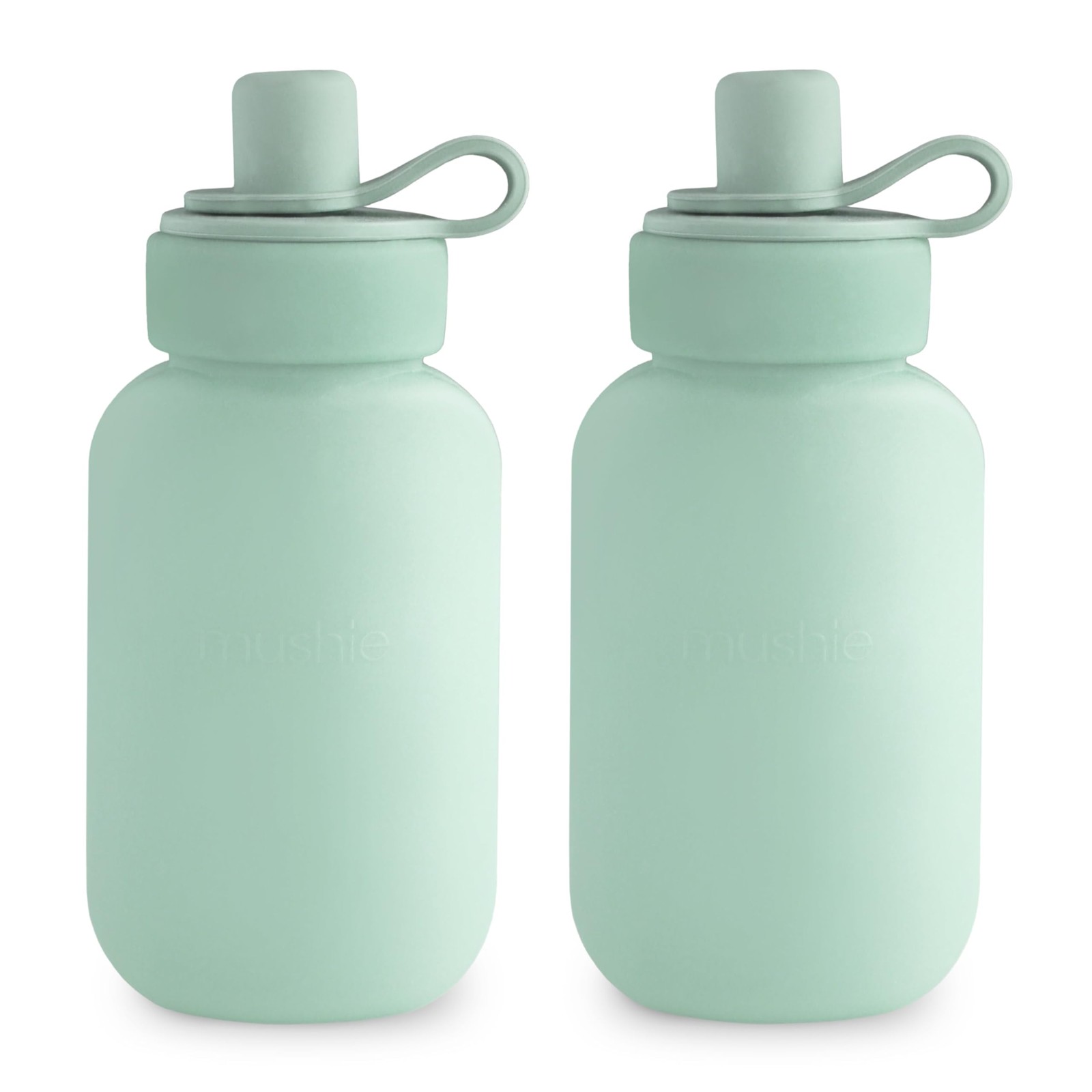 mushie Silicone Puree Pouch 2-Pack | 5 oz Reusable Baby Food Cambridge Blue