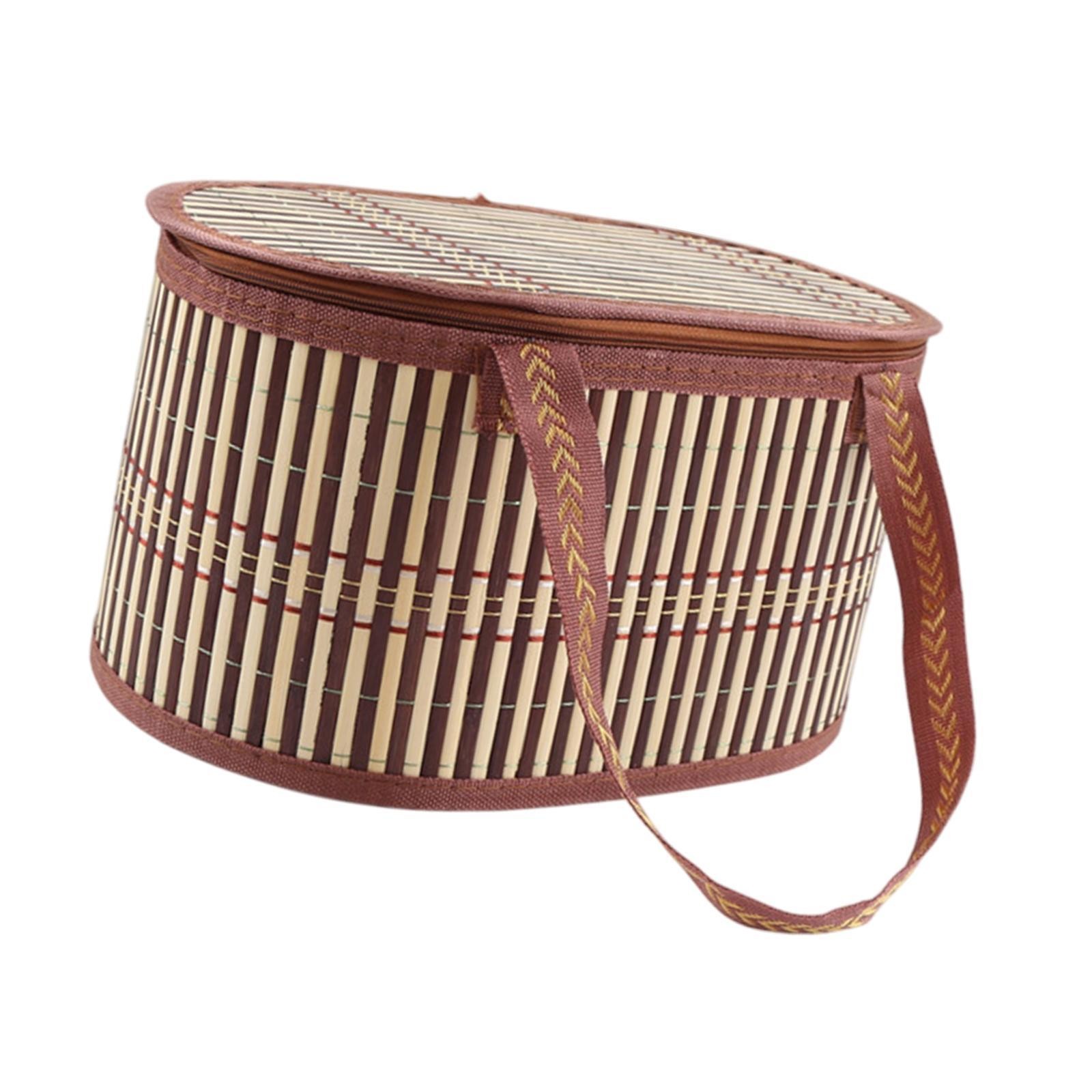 Bamboo Basket Gift Basket Storage Organizer Shopping Basket Multifunctional with