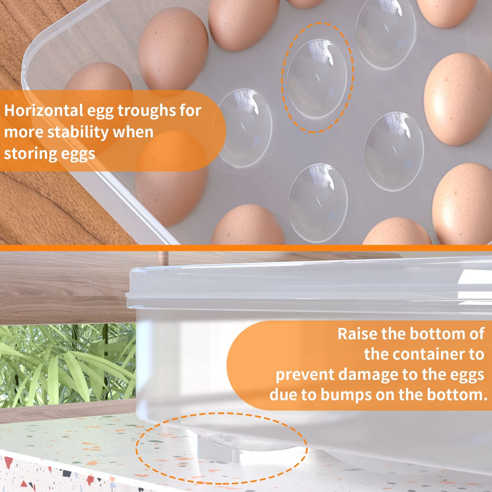 Deviled Egg Containers with Lid, (Set of 2), Plastic Egg Holder for Refrigera…