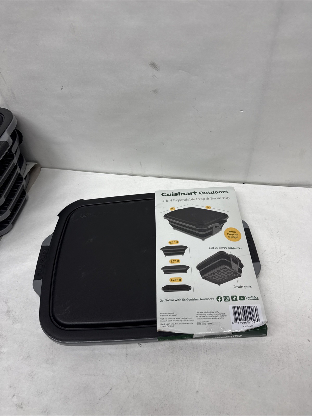 Cuisinart 4-in-1 Expandable Prep and Serve Tub with Removable Drain Port