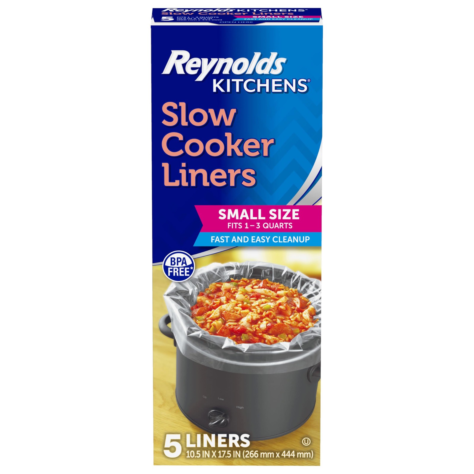 Reynolds Kitchens Slow Cooker Liners, Small (1-3 Quarts), Clear