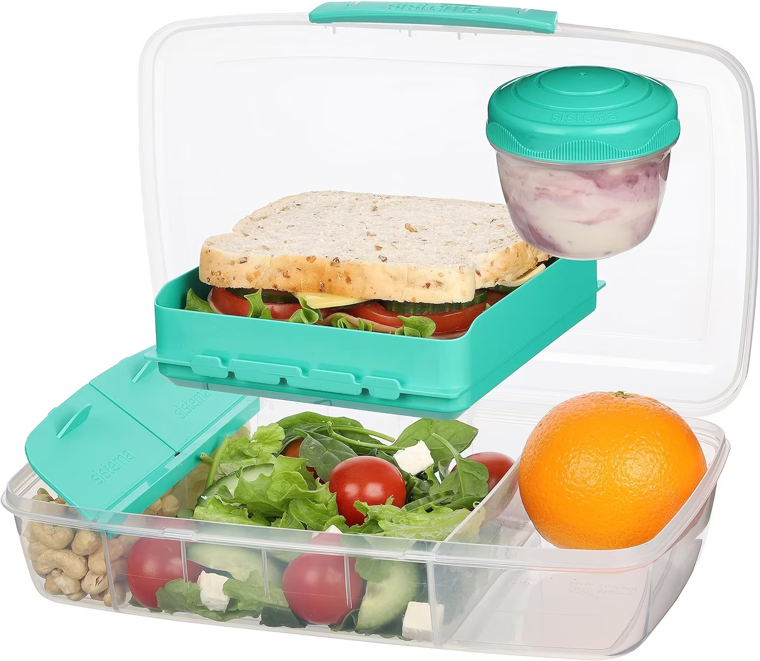 Sistema To Go Lunch Sandwich Food Snacks Salad Box Breakfast Plastic Container