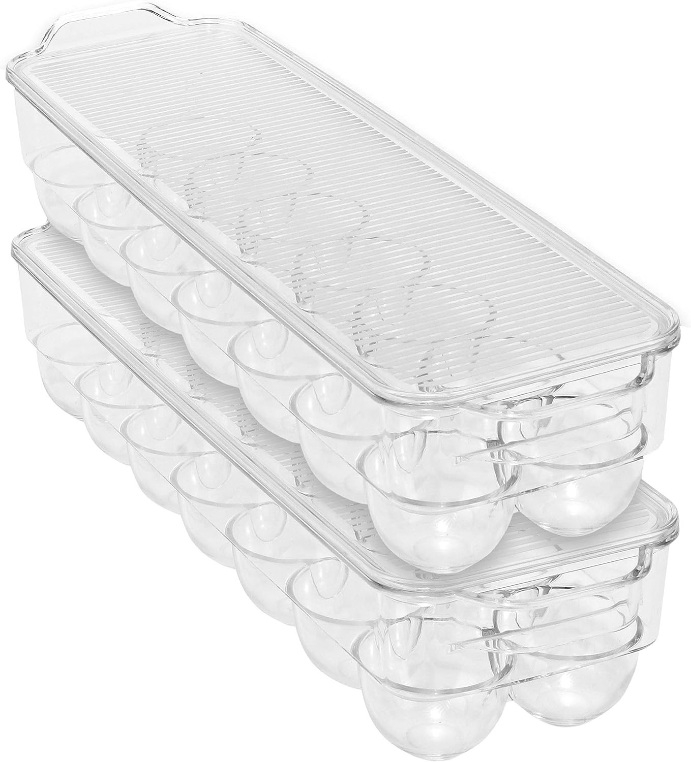 2Pack Egg Crate 14.5″x4.5″x2.9″ 14 Eggs per Crate Stackable Kitchen Organization