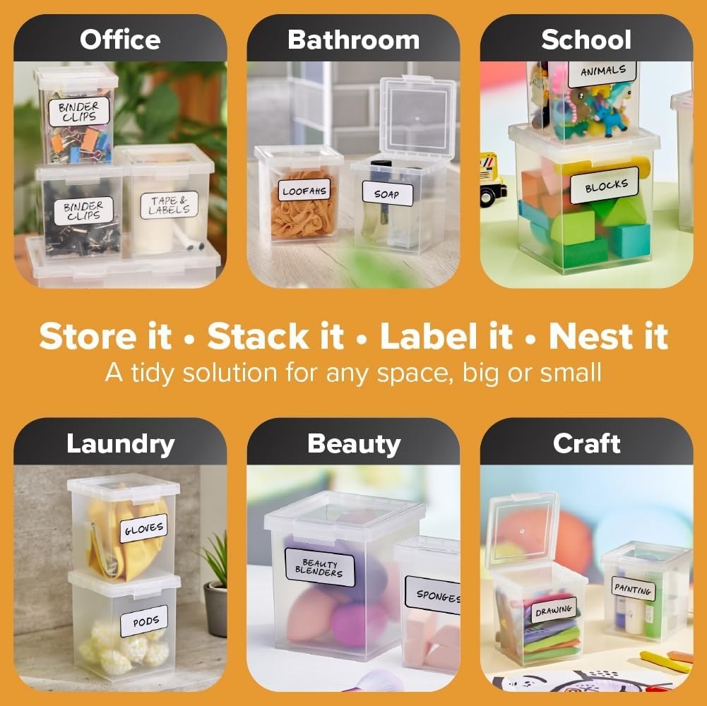 Compact Clear Storage Boxes with Snap Closure – Stackable & Organized – 2 Pack