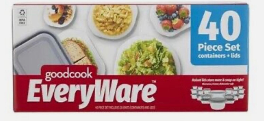 Goodcook EveryWare 40 PC Square Food Storage Containers + Lids