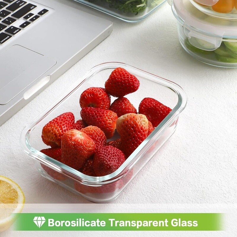 18pcs Glass Food Storage Containers Airtight Meal Prep Leak Proof BPA Free New