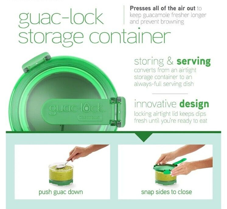 Guac-Lock by Casabella Guacamole Container – Storage Container & Serving Dish