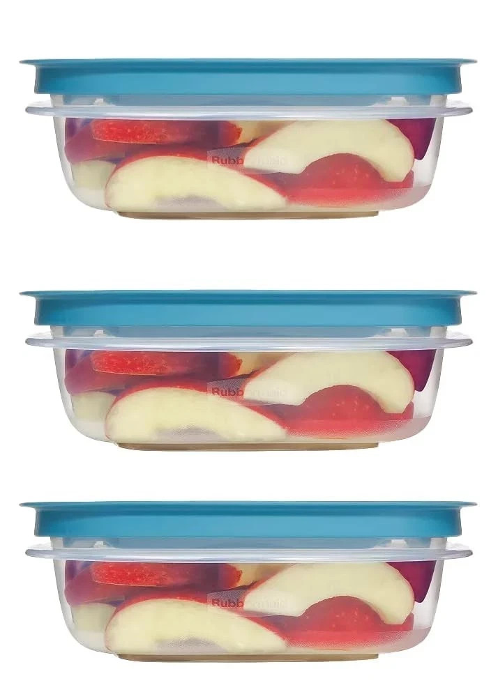 Rubbermaid Storage Containers Easy Find Lids Teal 3 cup Flex & Seal Leak Proof