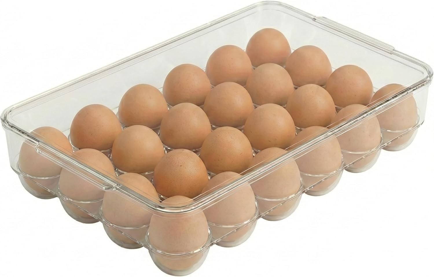 12 Eggs Holder for Refrigerator, Clear Egg Container for Fridge, Kitchen