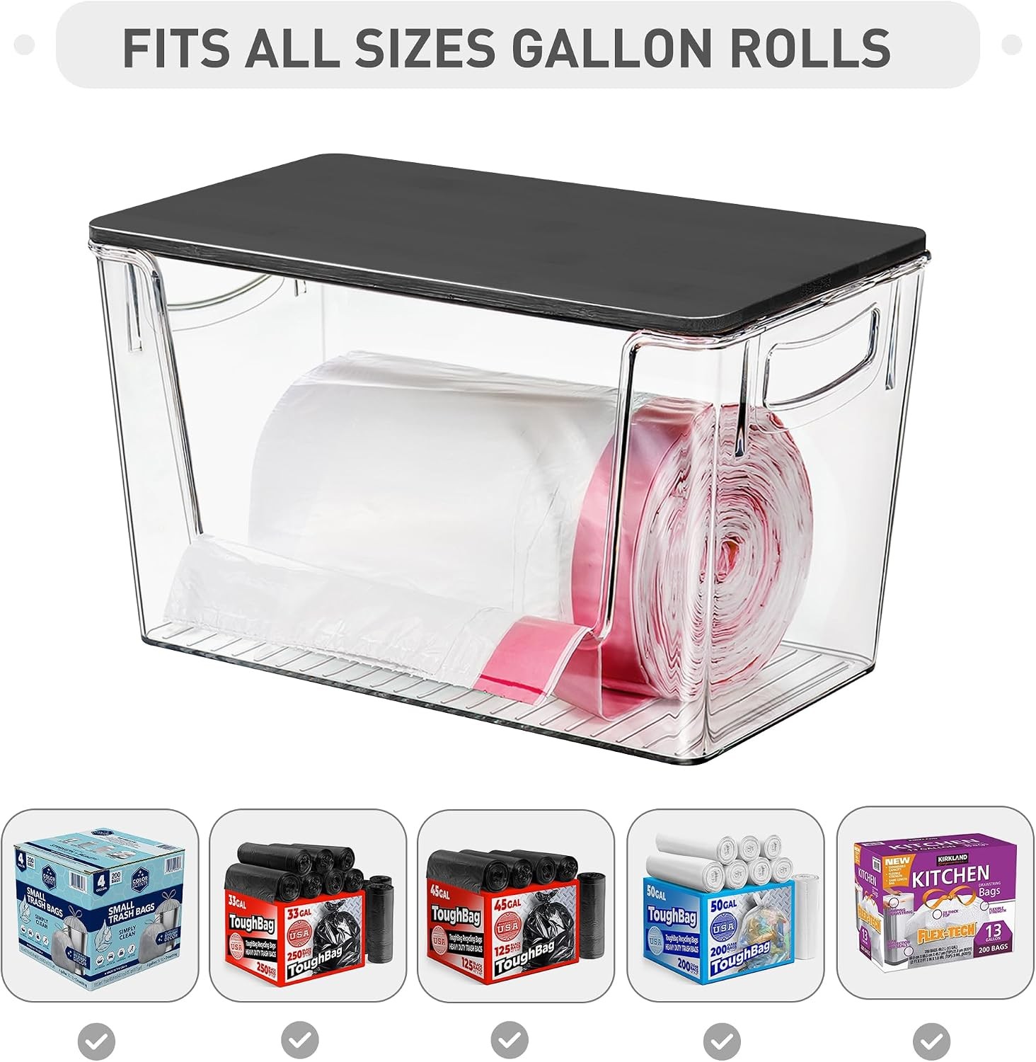 Pantry Organizers Storage 2 Pack Large Clear Storage Bins W/ Bamboo Lids Onion