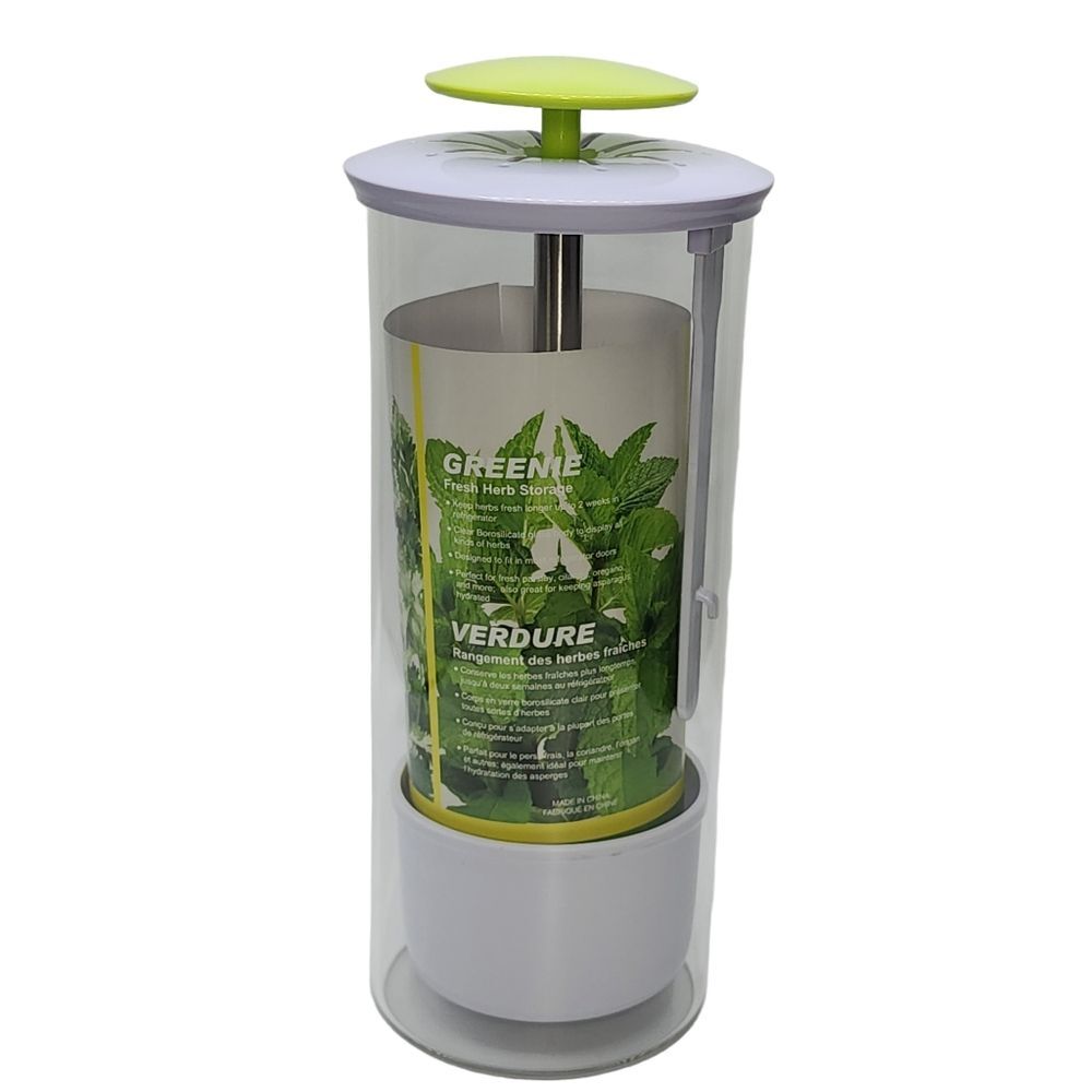 Cleae Borosilicate Glass Herb Keeper and Herb Storage Container 12.2×4.7in