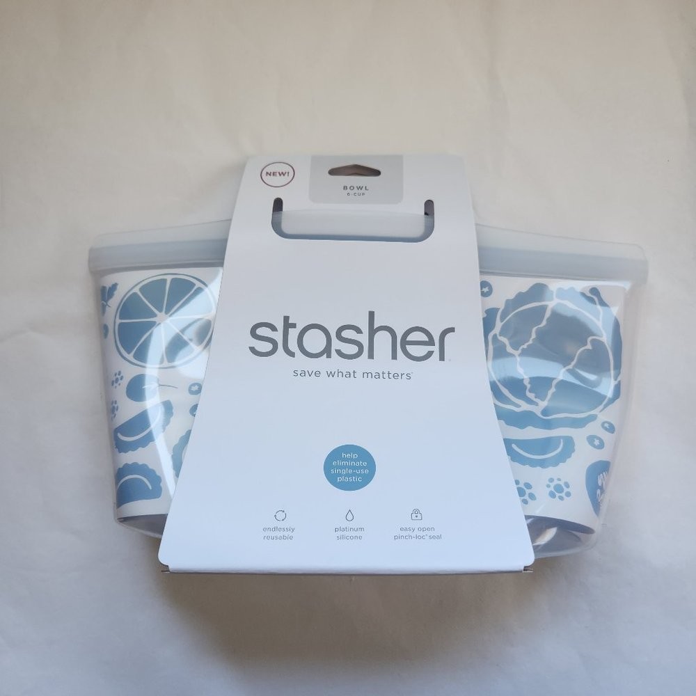 Stasher Reusable Silicone Bag 6-CUP BOWL – Clear