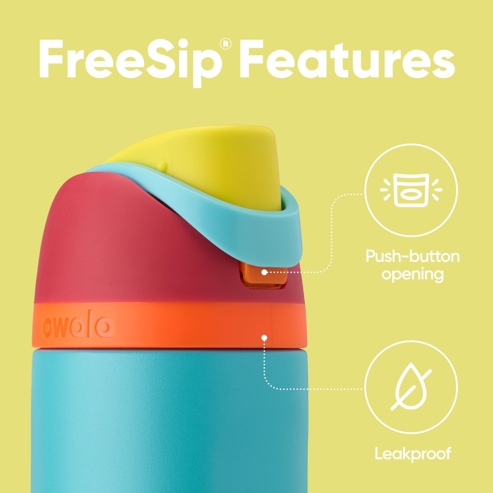 Owala Freesip Insulated Stainless Steel Water Bottle Straw Bpa-Free Sports