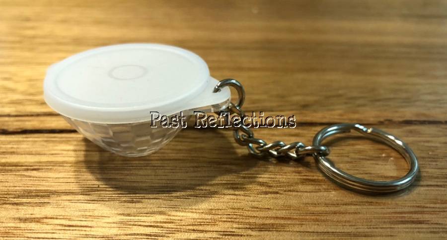TUPPERWARE ICE PRISMS CRYSTAL CLEAR REFLECTIONS BOWL KEYCHAIN KEYRING