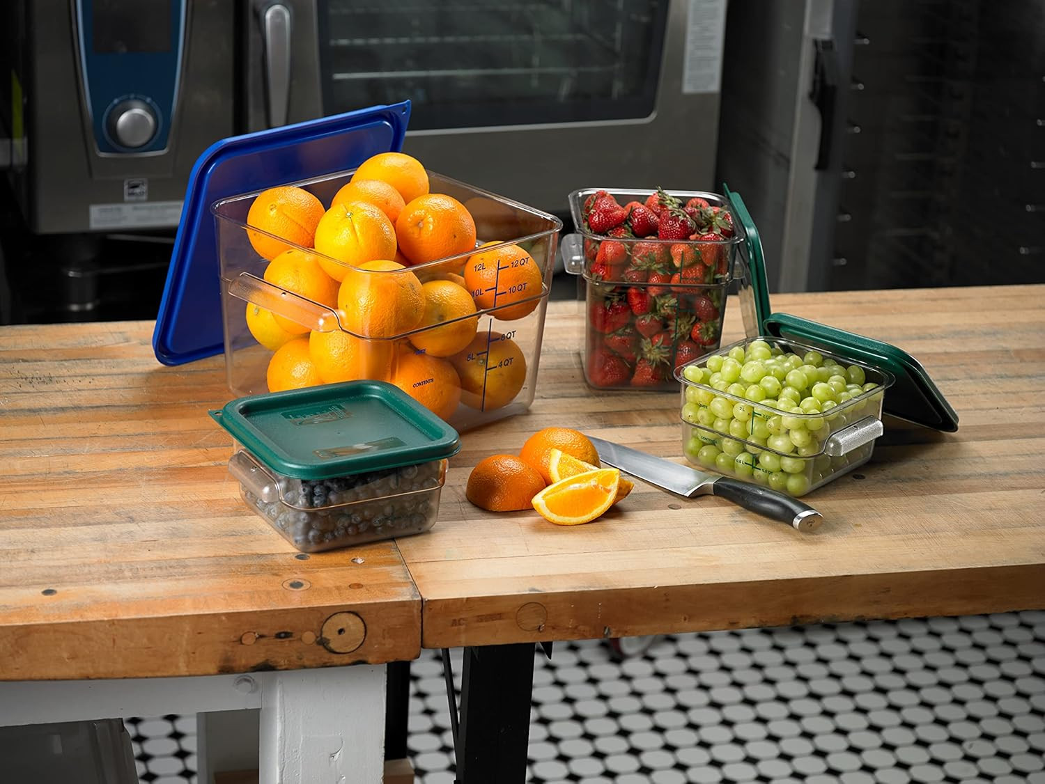 Stackable 12Qt Clear Food Storage Containers – Pack of 3 for Catering & Buffets
