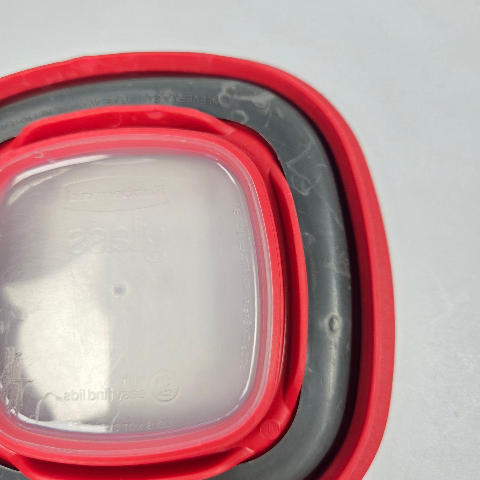 Rubbermaid Easy Find Lids Glass Food Storage Red 8 pc 1 cup, 1.5 cup, 2.5 cup