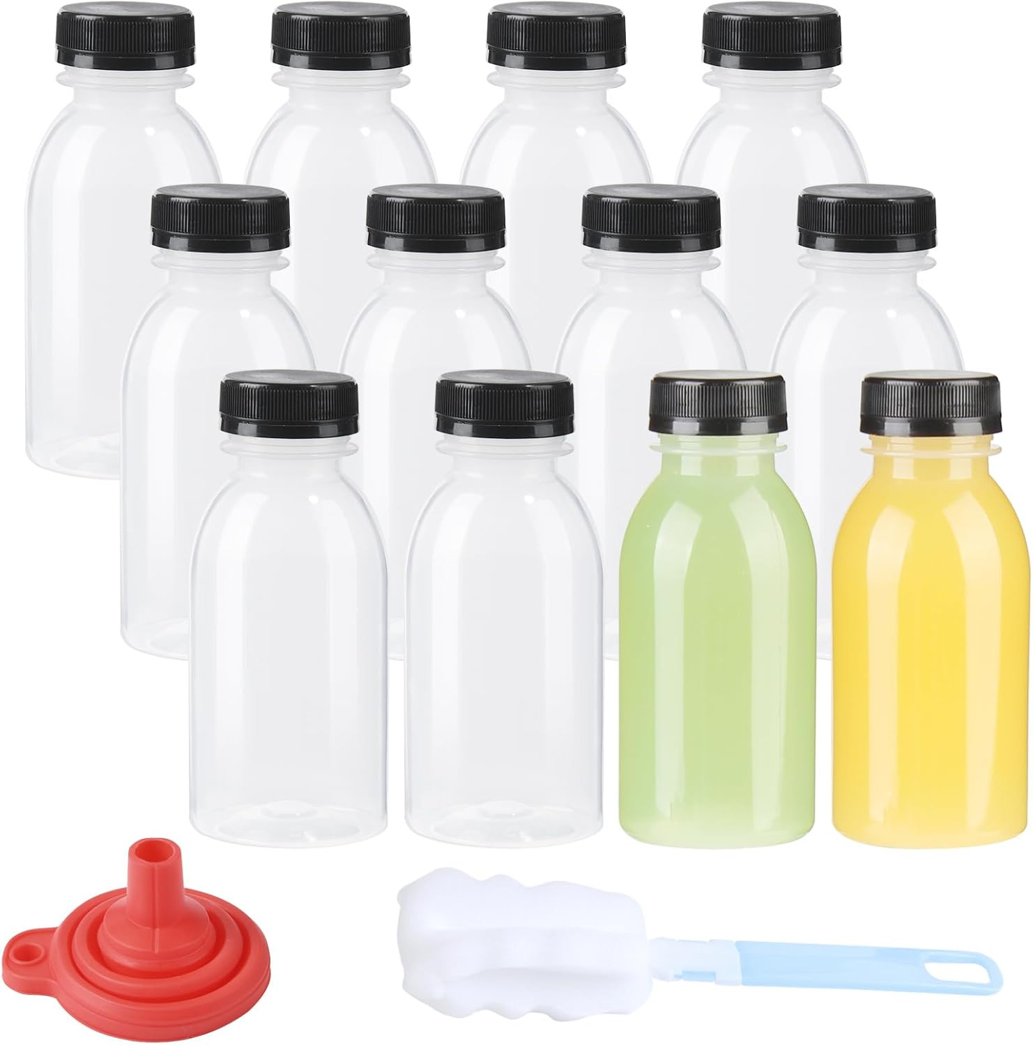 Zmybcpack 12 Pack 8Oz PP Heat-Resistant Plastic Juice Bottles with Caps-Plastic