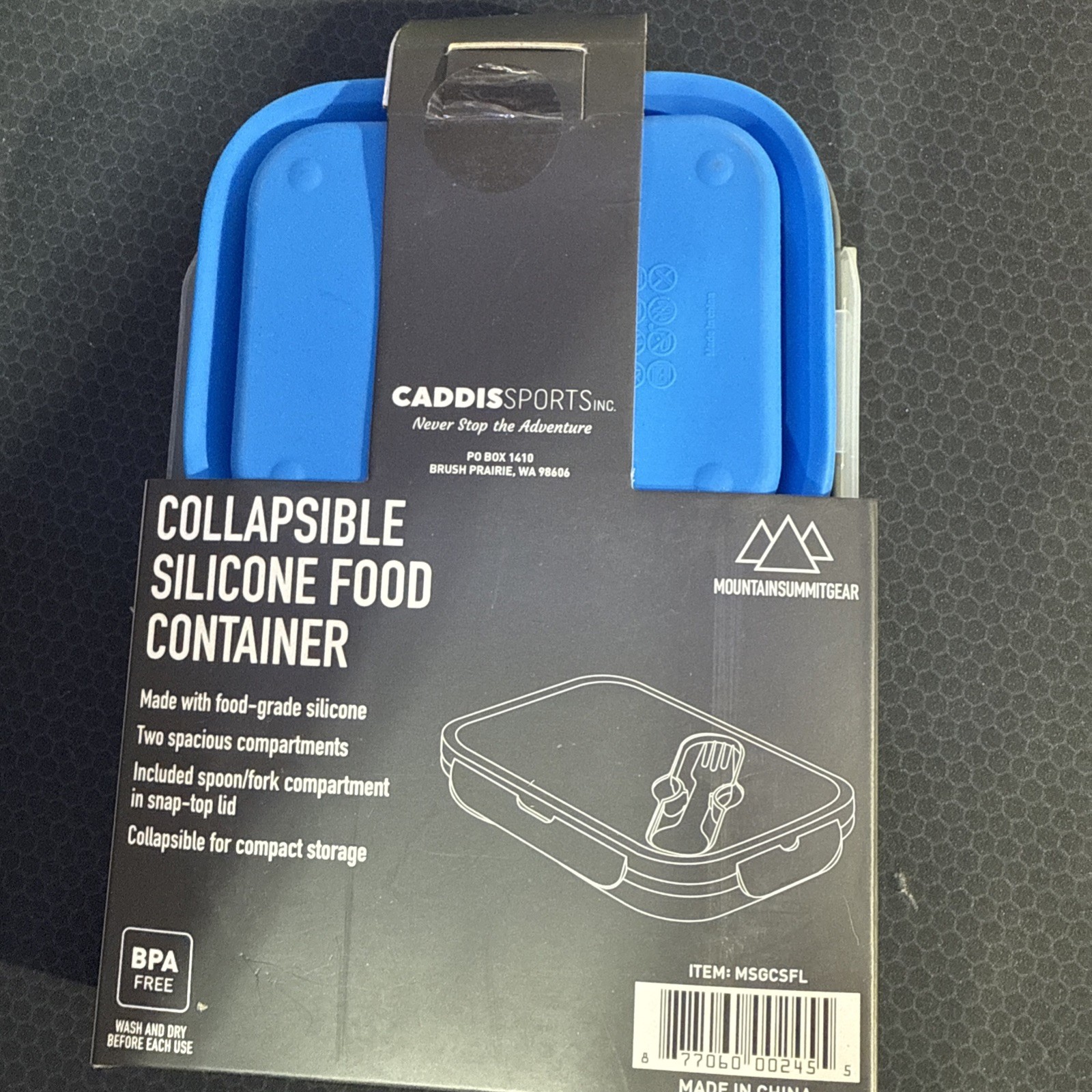 Collapsible Silicone Food Storage Containers with Lids BPA free Mountain summit