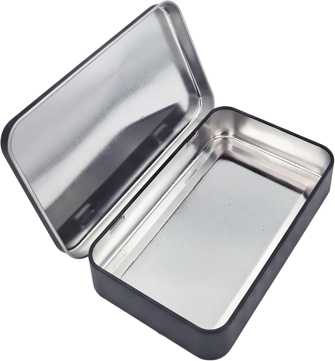 6 Pieces Rectangular Metal Empty Hinged Tins Containers Basic Necessities Home S