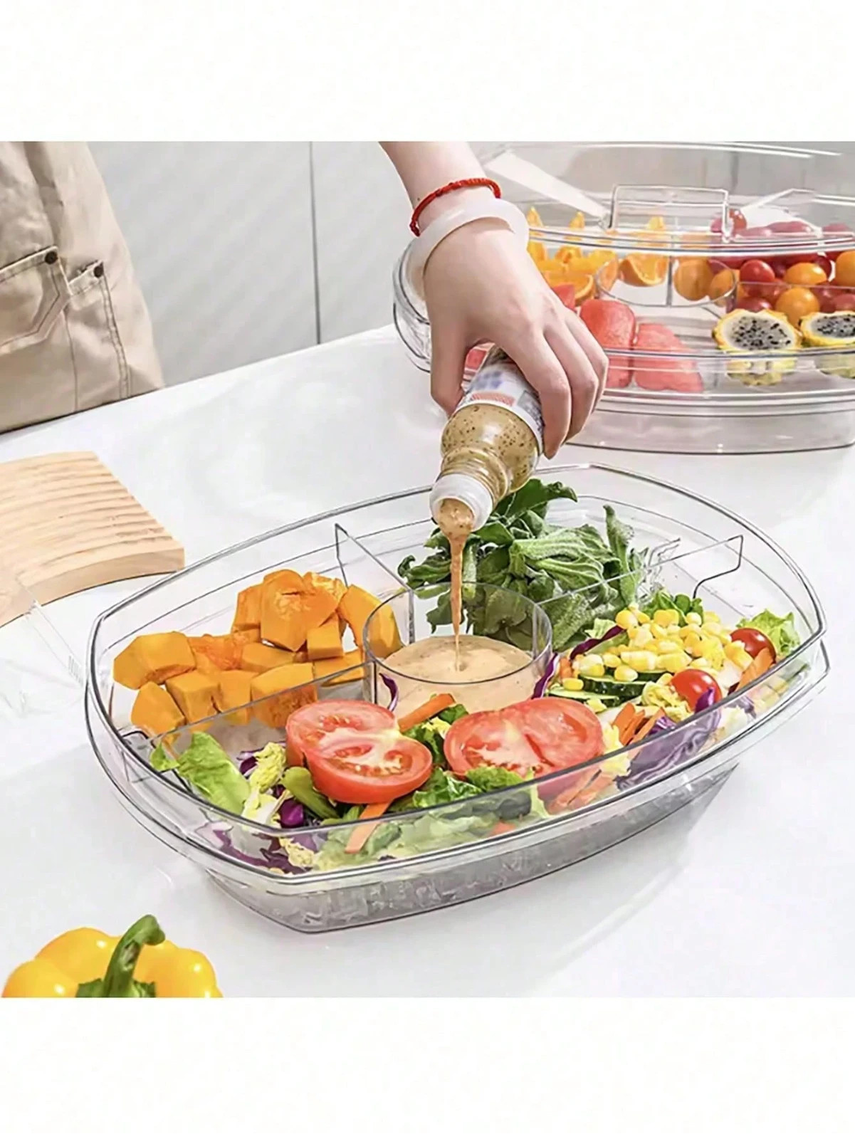 New Transparent Covered Bowl Stackable Refrigerator Storage
