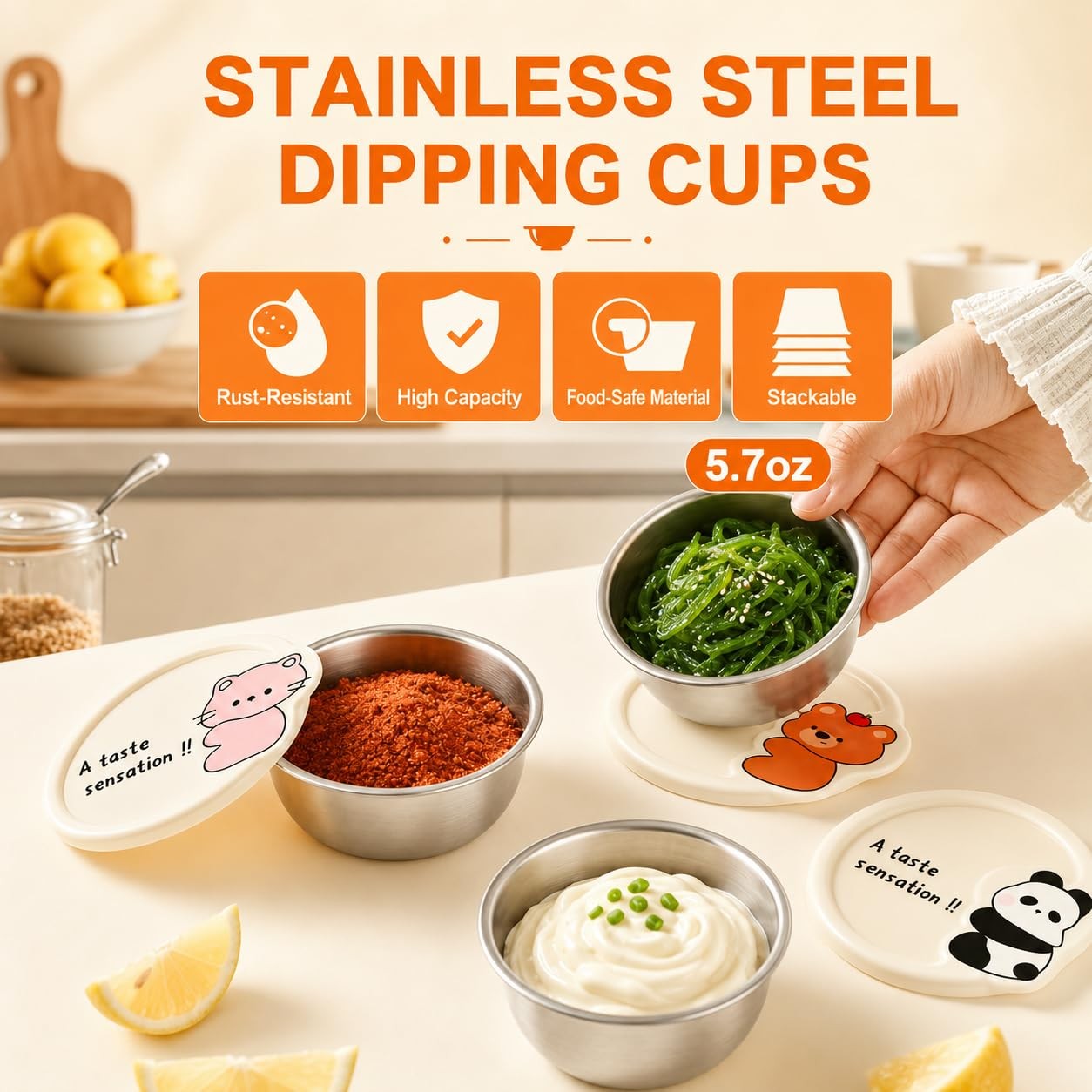 Salad Dressing Containers with Lids, 5.7 oz Leakproof Sauce Cups,3 Pack
