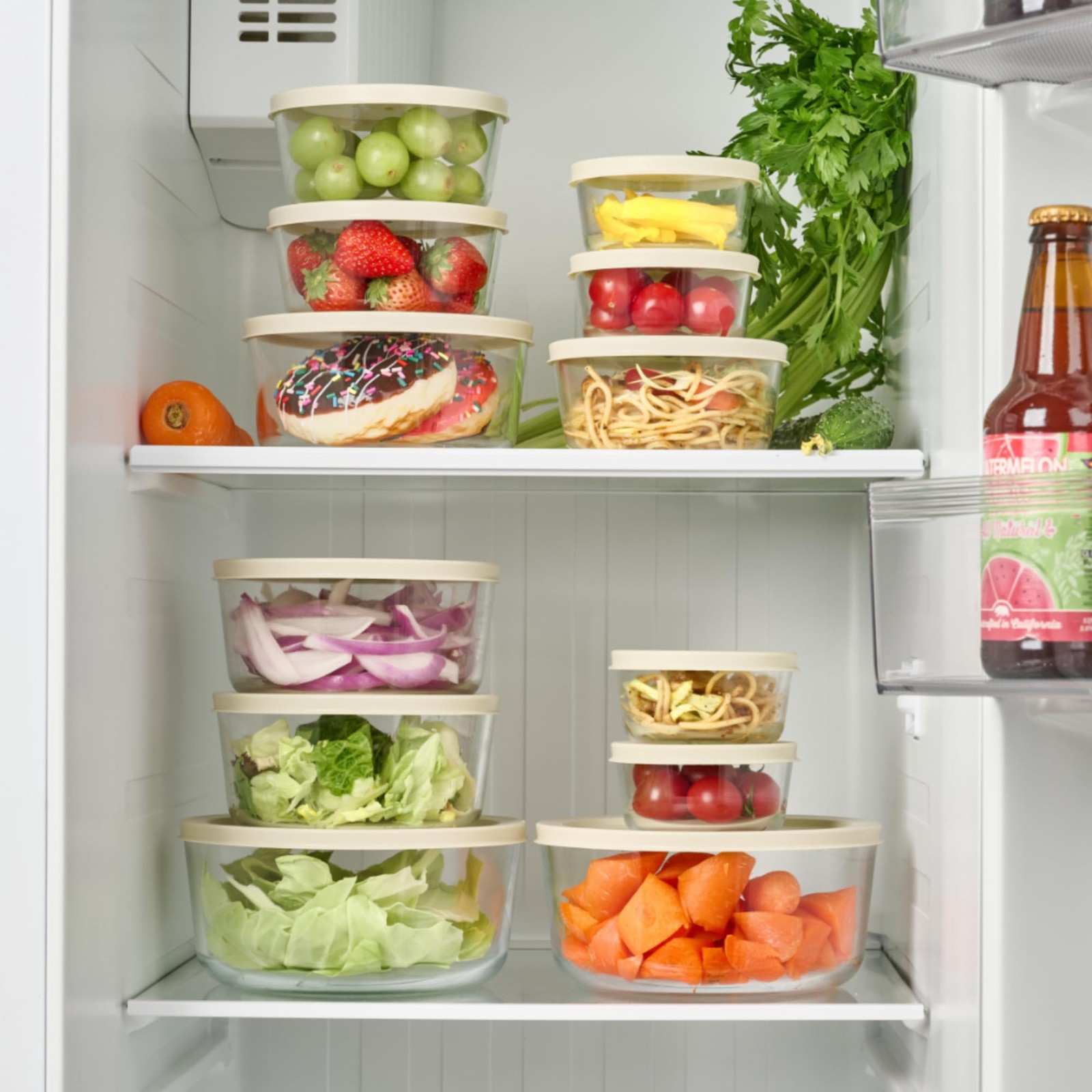 12-Piece Glass Food Storage Containers Set (6 Containers + 6 BPA-Free Lids) |…