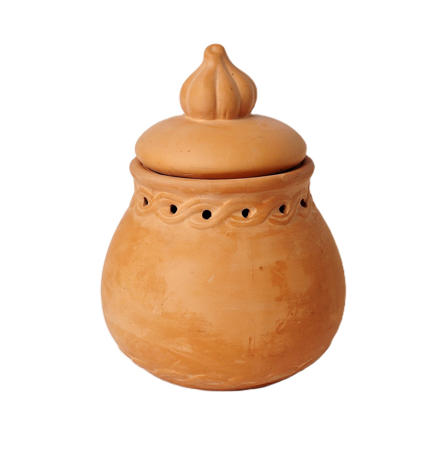 Terracotta Garlic Keeper Pot with Vented Lid – Made in Taiwan