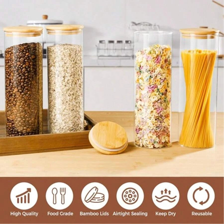 15-Piece Glass Storage Jar Set 2300ml Food Container Kitchen Gift