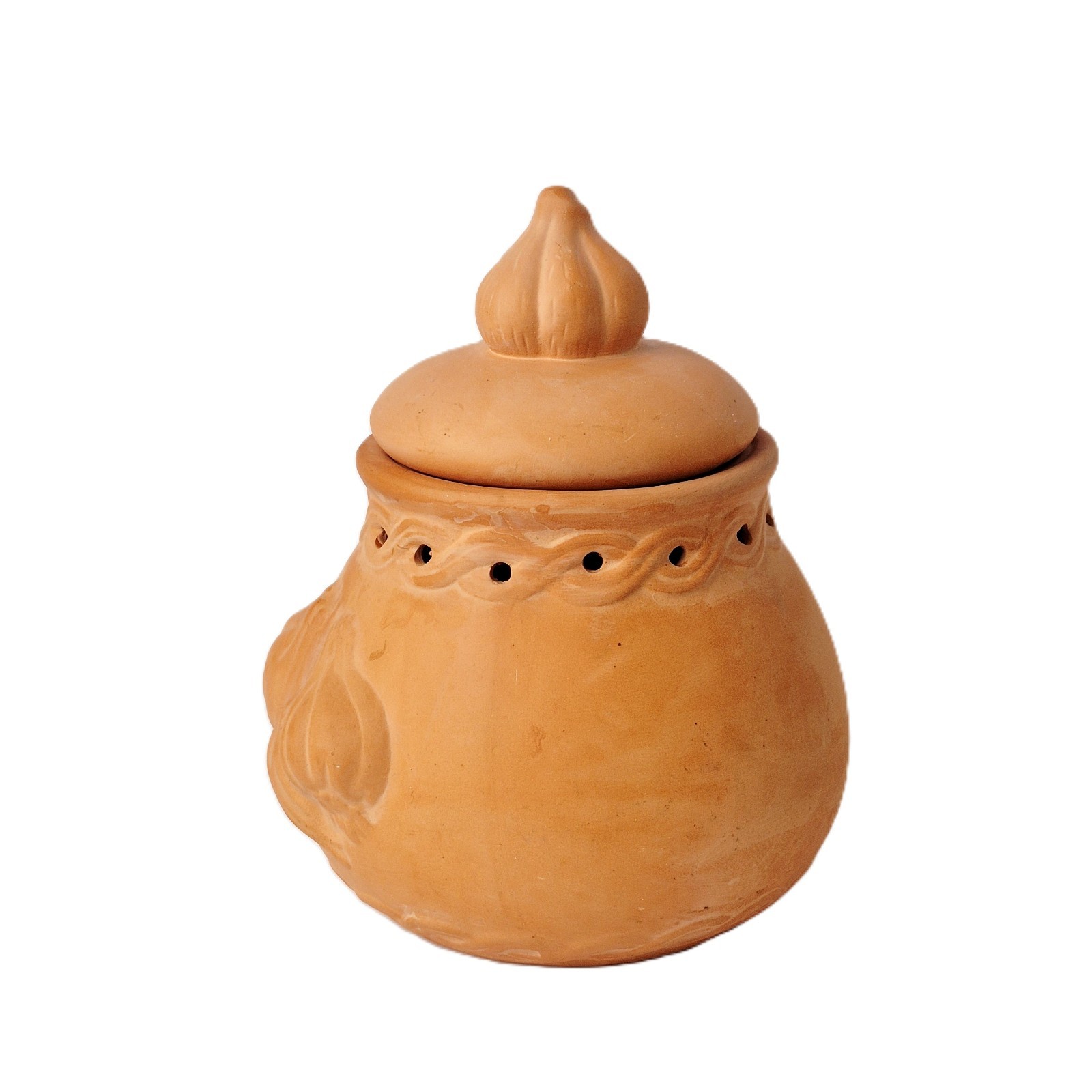 Terracotta Garlic Keeper Pot with Vented Lid – Made in Taiwan